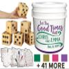 25 games. Custom PERSONALIZED bucket & Giant outdoor dice set. Yardzee Farkle scorecards. Premium keepsake for family, or wedding gift. All Ages lawn game. Jumbo handmade wood dice.
