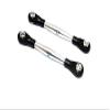 Aluminum 3mm Clockwise And Anticlockwise Turnbuckles With 12.5mm Long Plastic Ends & 5.8X3X6mm Balls (Total Length 64mm-68mm,From Hole To Hole 55mm-59mm) - 1Pr Silver view 1