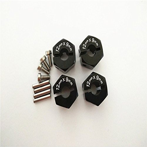 Aluminum Hex Adapter 12MM Diameter 9MM Thickness 1.7MM Pins-4PCS Set for HPI Savage Xs Flux Black