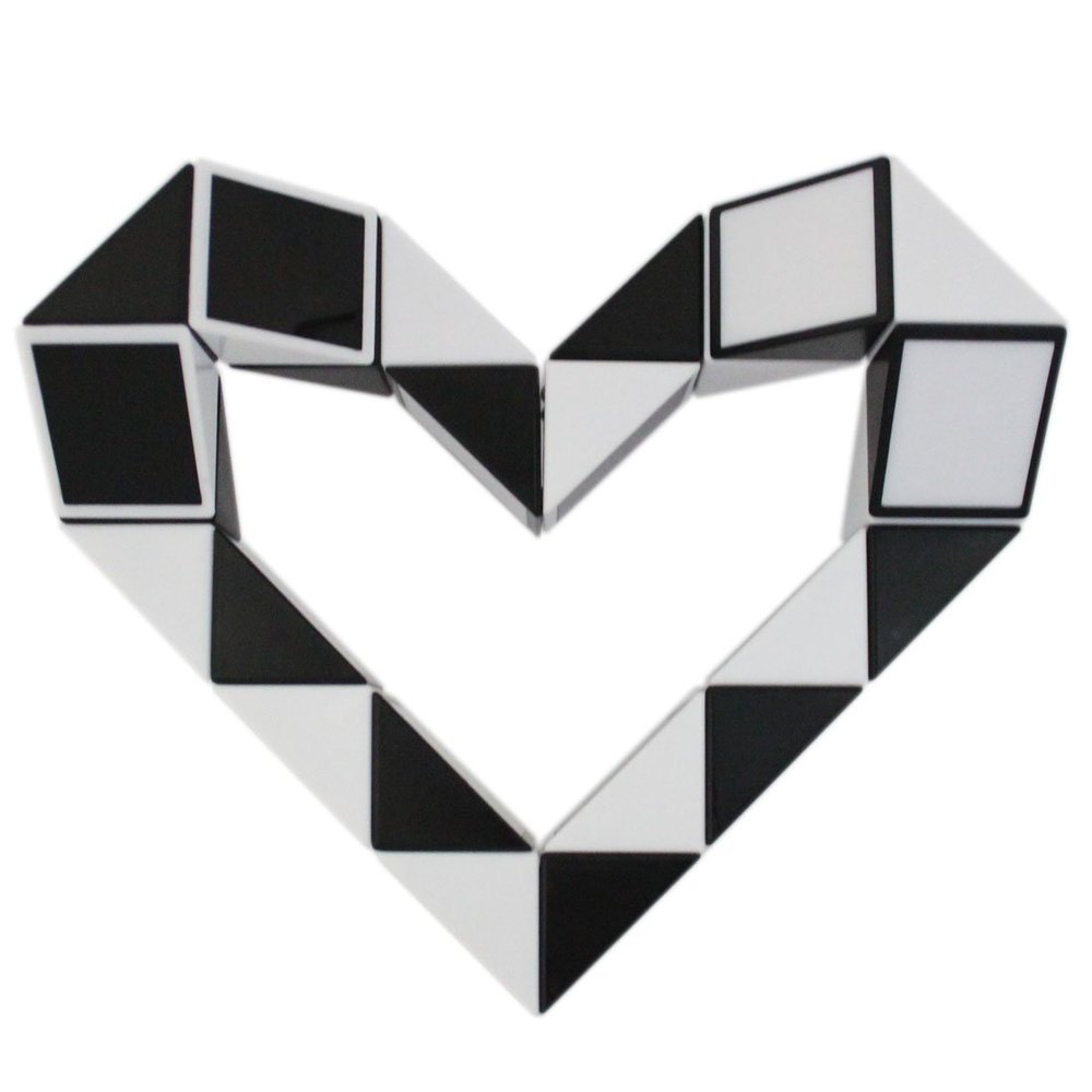 Mipartebo Magic Snake Cube Twist Puzzle 24 Wedges Large Size Twist Fidget Snake Toys Gift Party Favors Game Goodie Bag Fillers Christmas Stocking Stuffers for Kids Adults Teens Black