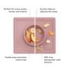 ezpz Happy Bowl - 24 Months + (Blush) - 100% Silicone Suction Bowl with Built-in Placemat  Dishwasher Safe view 2