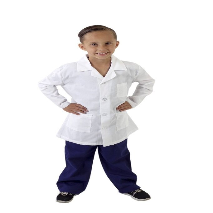 Super Soft Children Scrub Set and Lab Coat Combo Kids Doctor Dress up (7, Pink Set and White Lab Coat)