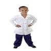 Super Soft Children Scrub Set and Lab Coat Combo Kids Doctor Dress up (7, Pink Set and White Lab Coat) view 1