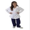 Super Soft Children Scrub Set and Lab Coat Combo Kids Doctor Dress up (7, Pink Set and White Lab Coat) view 2