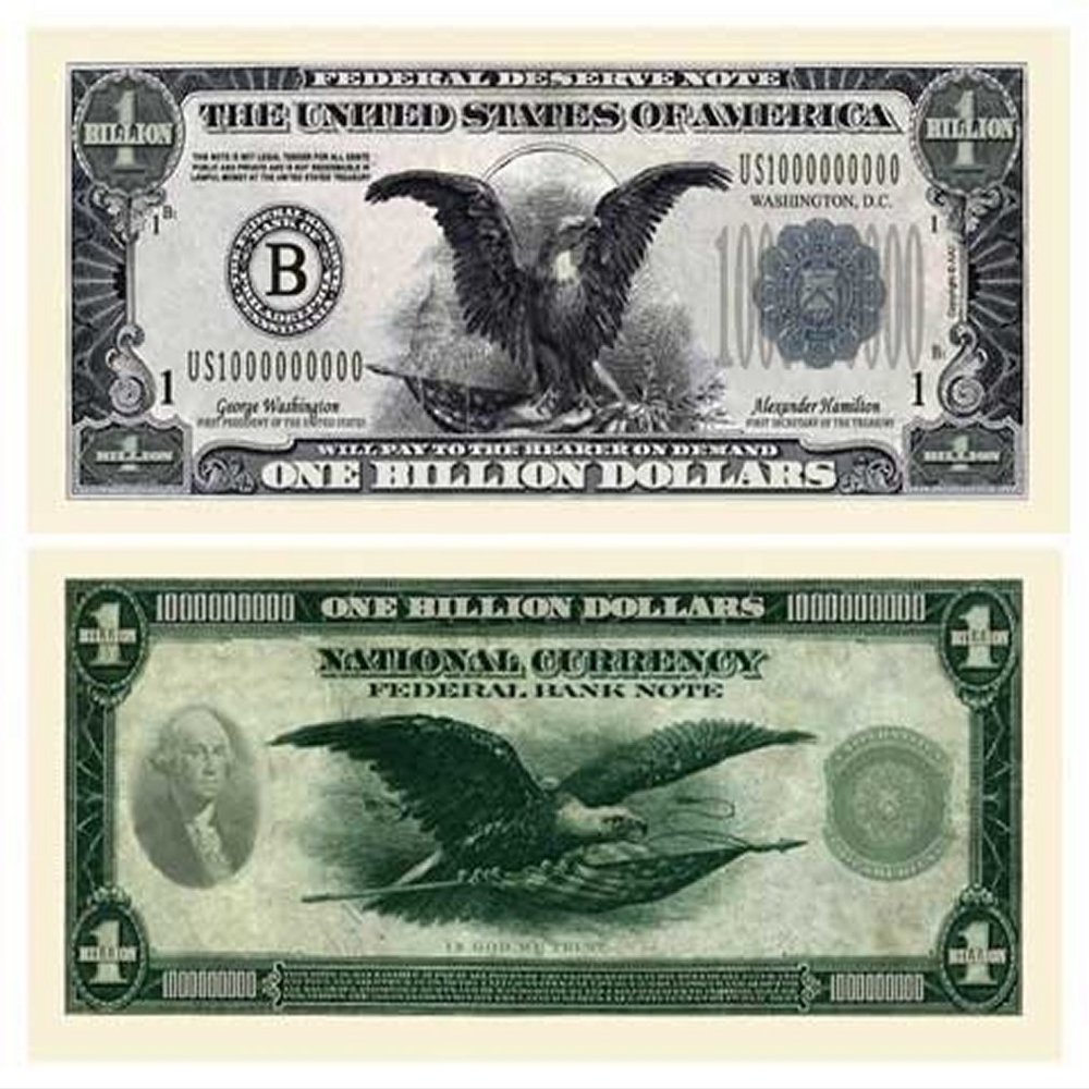 100 Billion Dollar Federal Reserve Notes with Bonus Thanks a Million Gift Card Set