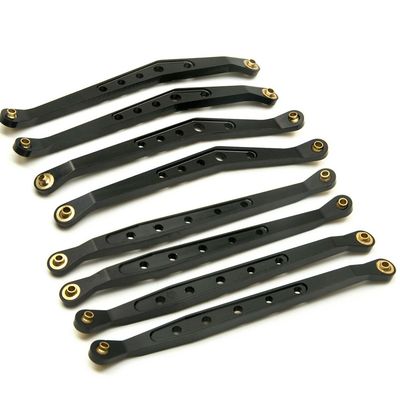 8 Pcs Aluminum Linkage Rod Arm Set/Upper and Lower Suspension Links Set of 8 for 1/10 Axial Wraith 90018 RC Truck (Black, Type A)