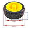 Honbay 2 Sets Plastic Tire Wheel with Gear Motor Dual Shaft for Smart Car Robot Arduino view 3