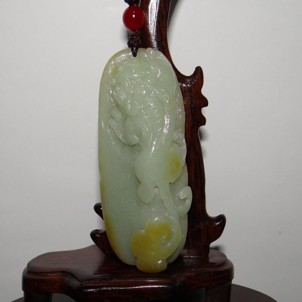 3" China Certified Nature Hetian Nephrite Jade Wealth Pixiu Hand Carved Pendants