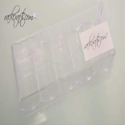 rackcrafts.com 100 Chip Poker Chips Clear Acrylic Plastic Holder Container Clam Case