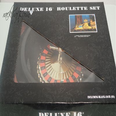 rackcrafts.com 16" Roulette Jumbo Large Roulette Set With Black Jack 21 Casino Games Party Games
