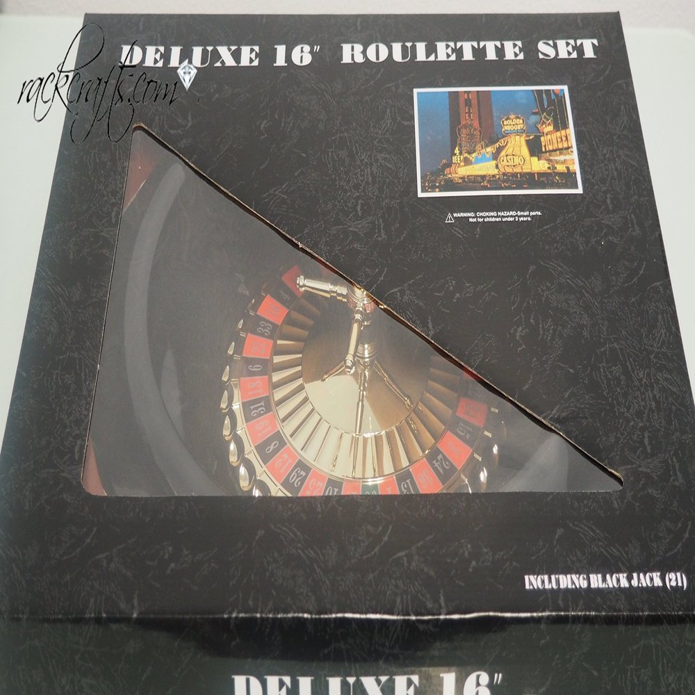 rackcrafts.com 16" Roulette Jumbo Large Roulette Set With Black Jack 21 Casino Games Party Games