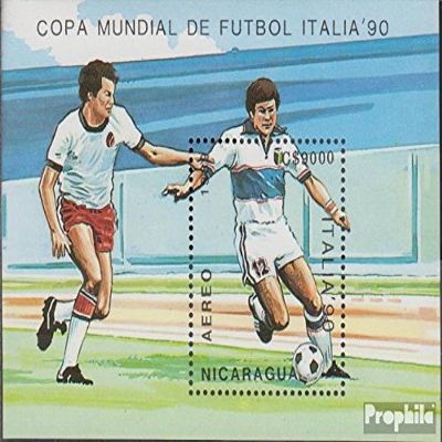 Nicaragua block183 (Complete.Issue.) 1989 Football-WM 1990 in Italy (Stamps for Collectors) Soccer