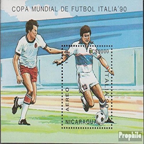 Nicaragua block183 (Complete.Issue.) 1989 Football-WM 1990 in Italy (Stamps for Collectors) Soccer