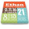 Personalized Stretched Canvas Birth Announcement Gift, Custom Baby Name, Date, Weight Stats, Newborn Abstract Nursery Wall Art Decor, Wooden Frame Construction, Ready to Hang 11X14 view 2