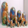 15pcs Hand Painted Russian Nesting Doll One of a Kind Twelve Months by Frolova view 2