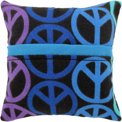 Toy Tents And Chairs Tooth Fairy Pillow with Pocket, Peace Sign Print Fabric Choice of Colors/Trim for Girls or Boys (b)