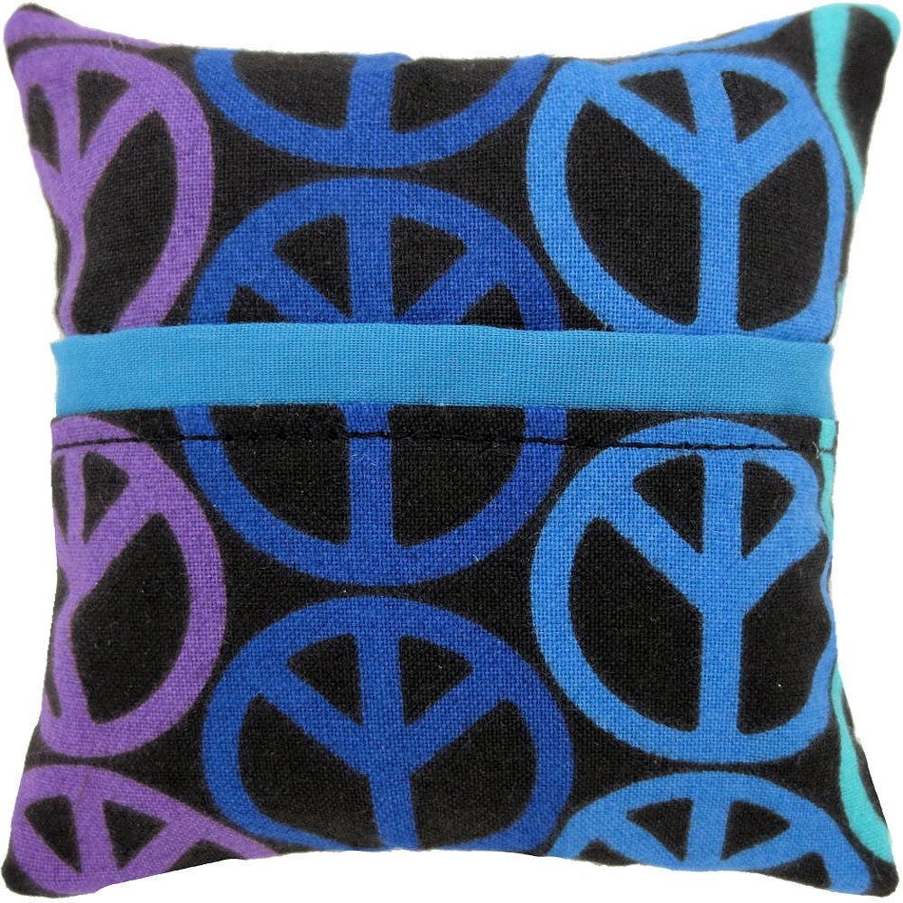 Toy Tents And Chairs Tooth Fairy Pillow with Pocket, Peace Sign Print Fabric Choice of Colors/Trim for Girls or Boys (b)