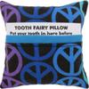 Toy Tents And Chairs Tooth Fairy Pillow with Pocket, Peace Sign Print Fabric Choice of Colors/Trim for Girls or Boys (b) view 4