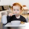 ezpz Happy Bowl - 24 Months + (Pewter) - 100% Silicone Suction Bowl with Built-in Placemat  Dishwasher Safe view 2