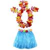 1 Set 40cm Kids Party Hawaii Dress Hula Grass Skirt - Double Layer Thickened HawaiiSkirt for Luau Party Decorations Supplies Blue view 1