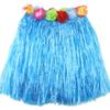 1 Set 40cm Kids Party Hawaii Dress Hula Grass Skirt - Double Layer Thickened HawaiiSkirt for Luau Party Decorations Supplies Blue view 3