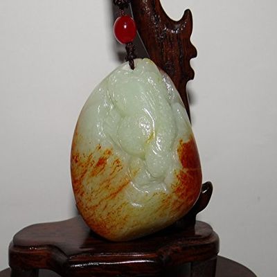 2.2"China Certified Nature Hetian Nephrite Jade Wealth Toad Hand Carved Pendants