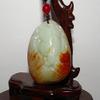 2.2"China Certified Nature Hetian Nephrite Jade Wealth Toad Hand Carved Pendants view 3