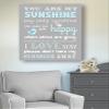 Adorable You are My Sunshine Bedtime Story Rhyme - Lovebird Design - Stretched Canvas Nursery Wall Art Decor - Baby Gift idea - Wooden Frame Construction - Ready to Hang 12X16 view 4