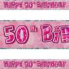 Gifts 4 All Occasions Limited SHATCHI-118 12ft 50th Pink Glitz Birthday Banner Decorations Unisex Party Supply view 3