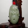 1.9"China Certified Nature Hetian Nephrite Jade Wealth Fish and Basket Pendants view 1