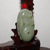 1.9"China Certified Nature Hetian Nephrite Jade Wealth Fish and Basket Pendants view 2