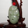 1.9"China Certified Nature Hetian Nephrite Jade Wealth Fish and Basket Pendants view 3