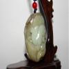 1.8" China Certified Nature Hetian Nephrite Jade Wealth Rat and Lotus Fine Carved Necklace Pendant view 2