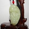 1.9" China Certified Nature Hetian Nephrite Jade Fine Carved Fortune Toad and Ruyi Pendant view 3