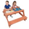 3 in 1 Large 43"x35" Sand & Water Indoor/Outdoor Picnic Table- w Removable Top, Dual Drains & Wide Seats for 4+ Kids- Safe, Fun Easy to Clean Sandbox Play for Boys & Girls- Durable Furniture or Gift view 4