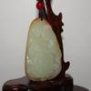 2.4"China Certified Nature Hetian Nephrite Jade Blessing Turtule and Bat Pendant view 2