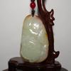 2.4"China Certified Nature Hetian Nephrite Jade Blessing Turtule and Bat Pendant view 3