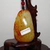 2.4"China Certified Nature Hetian Nephrite Jade Blessing Turtule and Bat Pendant view 4