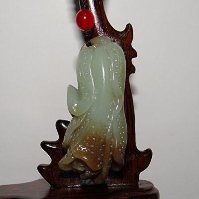 2.3"China Certified Nature Hetian Nephrite Jade Fortune Chines Cabbage Pendants