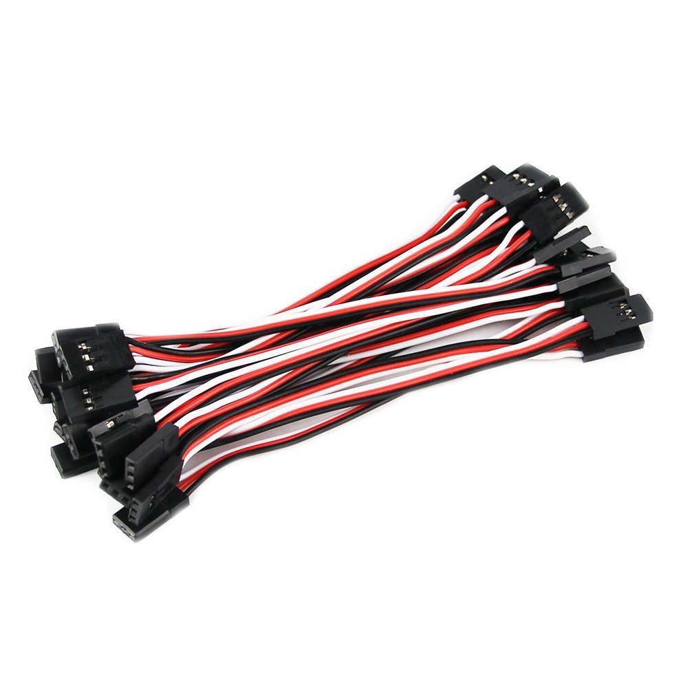 OliYin 20pcs 3.93inch 10cm 100mm Servo Extension Lead Wire Cable Male to Male KK MK MWC 26awg Servo Wire