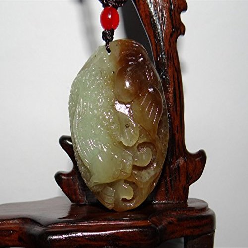 1.8" China Certified Nature Hetian Nephrite Jade Fine Carved Wealth Toad and Ruyi Pendant