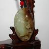 1.8" China Certified Nature Hetian Nephrite Jade Fine Carved Wealth Toad and Ruyi Pendant view 2