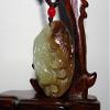 1.8" China Certified Nature Hetian Nephrite Jade Fine Carved Wealth Toad and Ruyi Pendant view 3