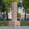 Finely Planed Giant 60-Block Stacking Tower & Wood Crate | Stacks to Over 6ft | Outdoor, Party and Wedding Game view 2