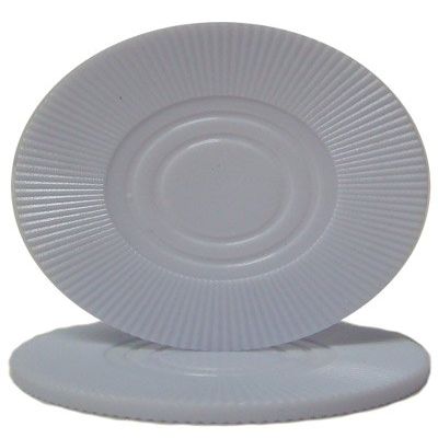 25 Interlocking Plastic Radial Poker Chips - Choose Colors (WHITE)