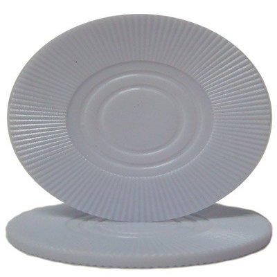 25 Interlocking Plastic Radial Poker Chips - Choose Colors (WHITE)