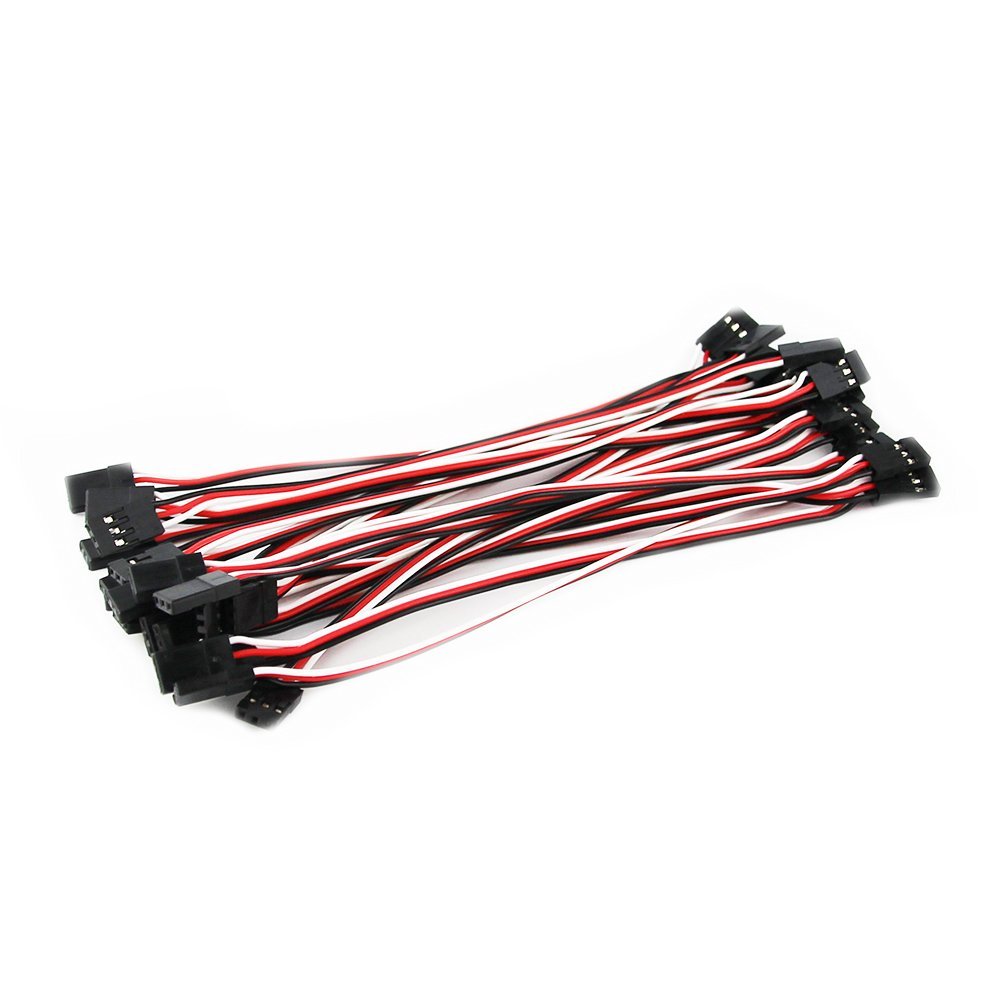 OliYin 20pcs 5.90in 15cm 150mm 26AWG JR Male to Male RC Servo Extension Lead Cord Plug Servo Extend Cable for Helicopter Quadcopter