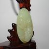 2" China Certified Nature Hetian Nephrite Jade Fine Carved Wealth Toad and Ancient Coin Pendant view 2