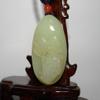2" China Certified Nature Hetian Nephrite Jade Fine Carved Wealth Toad and Ancient Coin Pendant view 3