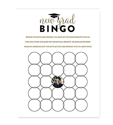 Andaz Press Personalized Graduation Photo Party Collection, New Grad Bingo Game Cards, 20-Pack